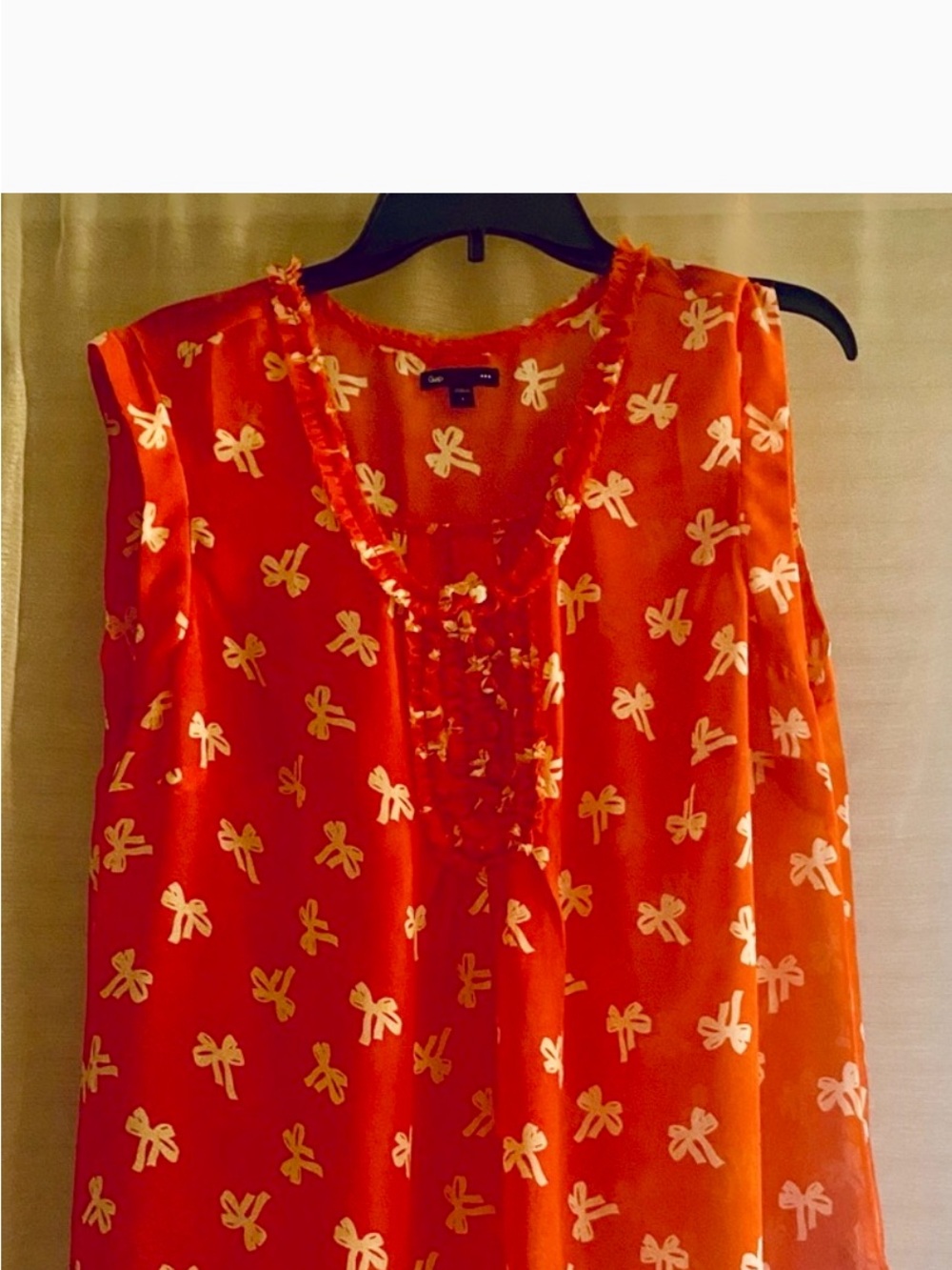 GAP Sleeveless Orange Bow-Print Women's Top